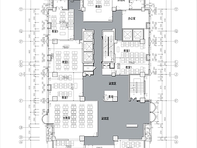 700㎡美术培训机构 平面布置图 施工图