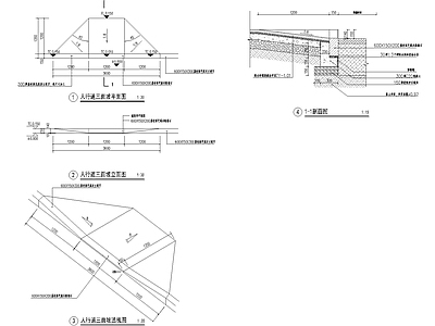 人行道三面坡地面 施工图