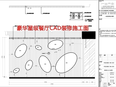 豪华星级餐厅室内 施工图