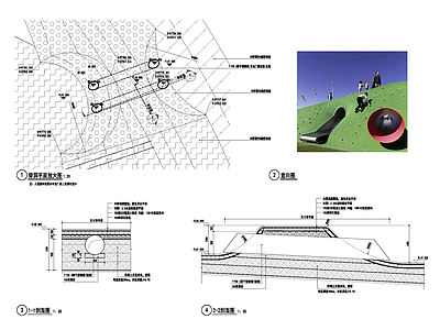 儿童草坡洞效果图 施工图 游乐园