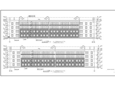 4层回字形小学教学楼建筑 施工图