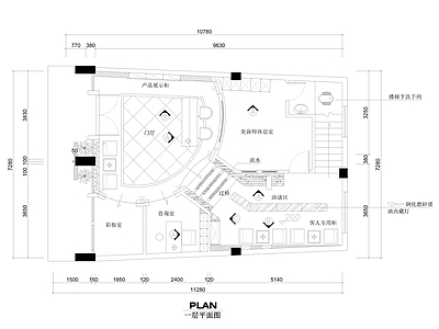 三层美容院装修 施工图