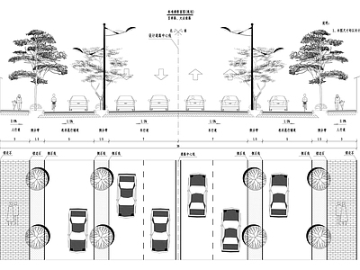 百祥路 大众南路道路标准横断面图 施工图 户外