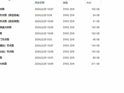 门工艺通用节点大样图 施工图 通用节点