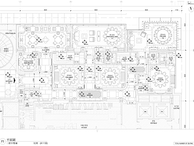 中餐厅平面布置图 施工图