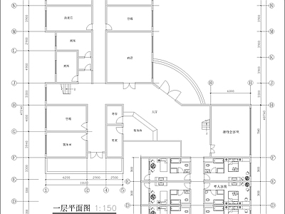 长46 64米 宽31 34米 某市养护工区4个旅馆设计 施工图