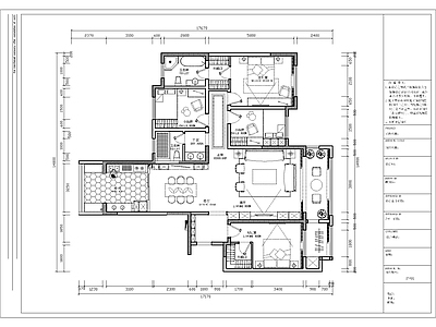 180平家装户型室内 施工图 平层