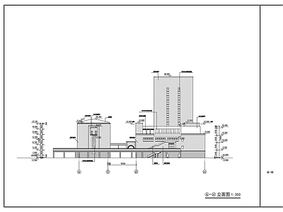 高中生活区宿舍楼建筑 施工图