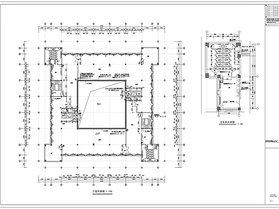 三层框架结构图书馆建筑 施工图