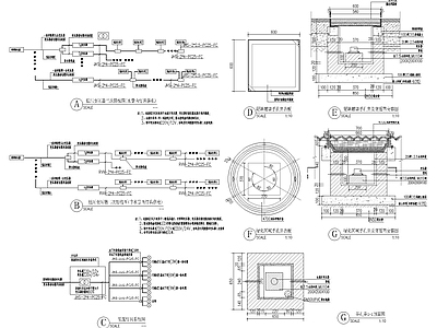 景观低压灯具安装大样节点 施工图