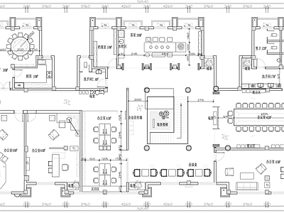 商办会所办公室室内 施工图