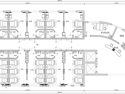 医院病房室内 施工图