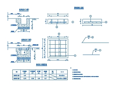 D1477 现浇混凝土边沟排水沟图 标注详细  施工图