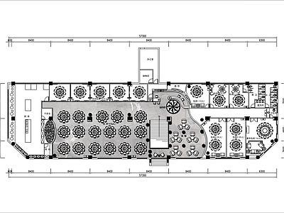 1000㎡大酒楼平面布置图 施工图