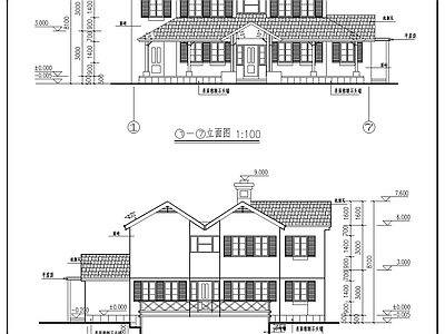 新小区别墅结构建筑 施工图