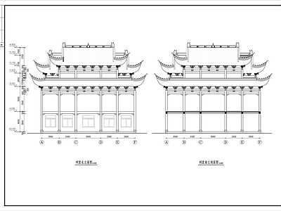 祠堂 戏台 茶楼古建筑设计 施工图