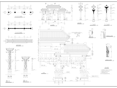 牌楼建筑 施工图