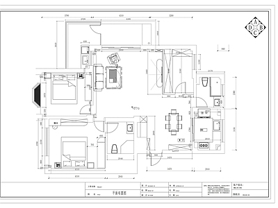 全套家装施工图 平层