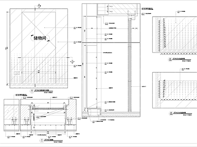 冲孔铝板隐门大样图 施工图 隐形