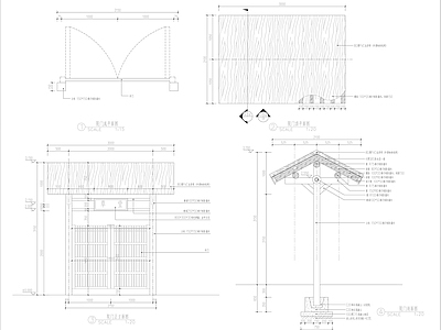 乡村庭院院门详图 施工图 推拉