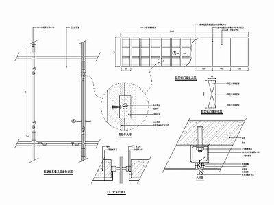 铝塑板门楣门头内部钢架施工详图 施工图 通用节点