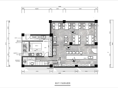 100㎡小餐馆沙县小吃平面布置图 施工图