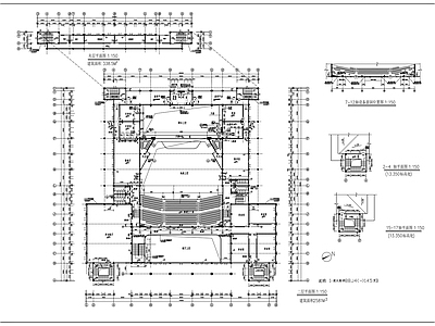 2层框架结构大学小礼堂建筑设 施工图