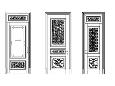 原木雕花门 施工图