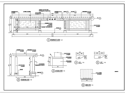 景观廊架 弧形廊架 景观亭廊 施工图