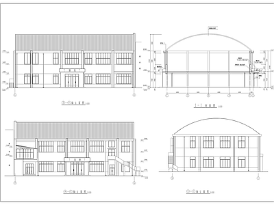 中学操场与食堂建施图 施工图 食堂建筑