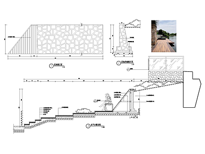 滨水木平台效 施工图 休闲景观