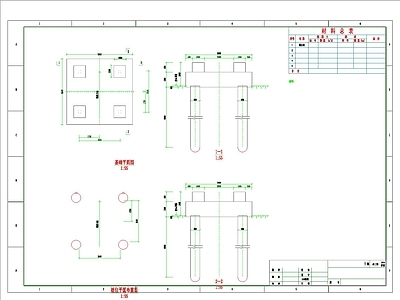 电力设备多柱承台灌注桩节点详图 施工图