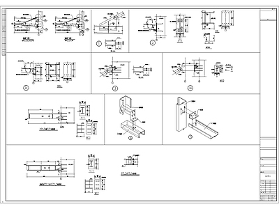 钢排架结构节点详图 施工图