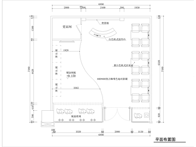 53平米时尚浪漫婚纱店面室内 施工图