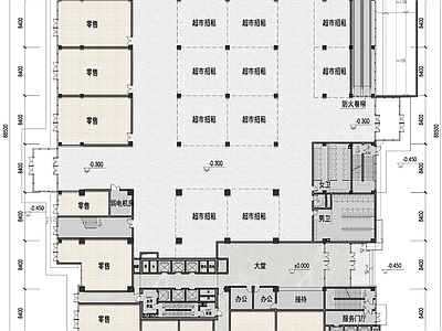 三层超市平面 施工图