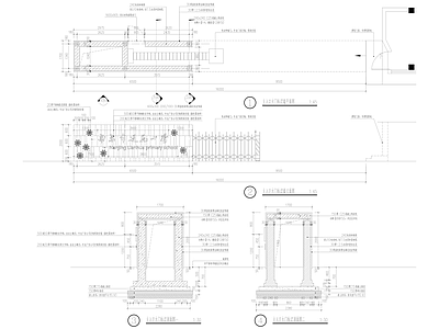 小学大门入口节点做法详图 施工图