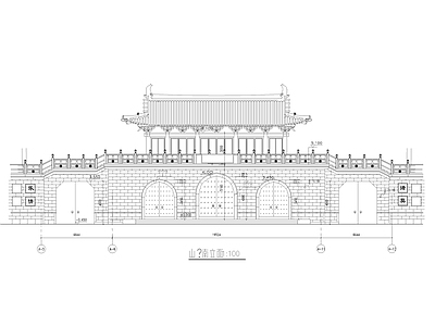 仿古山门建 施工图