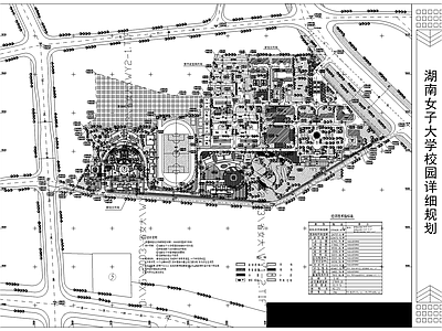 湖南女大校园规划图 施工图 区域规划