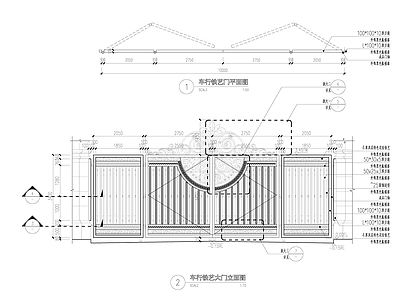 铁艺大门 别墅大 施工图