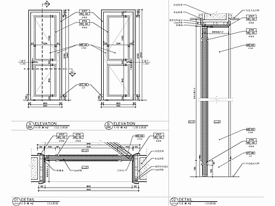 美式套装门门表图施工详图 施工图 通用节点