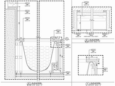 卫生间浴缸安装施工详图 施工图