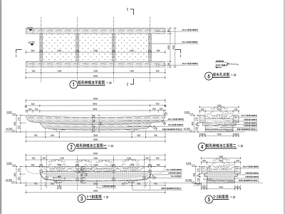 船形种植池详图 施工图 景观小品