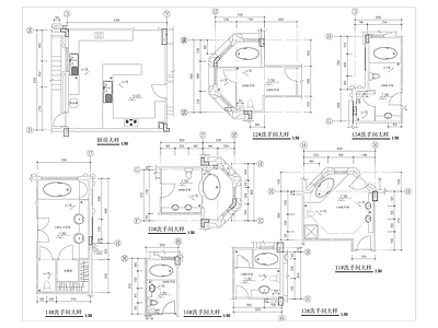 18个卫生间布局 节点大样 施工图