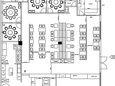 餐饮店平面布局 施工图