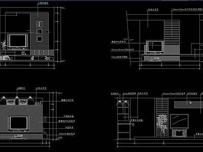 背景墙 电视墙 家装 施工图