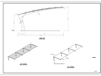 停车位遮阳棚 车位 施工图