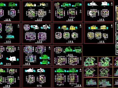 20套别墅建筑 施工图