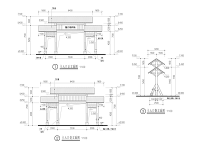 野营入口大门景观 施工图