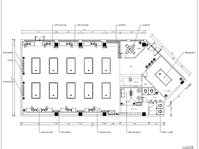 300平米球房台球室室内工装平面图