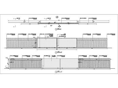 推拉铁艺入口大门节点 施工图